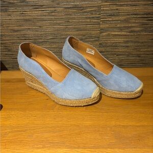Patricia Green Light Blue Espadrille Wedges